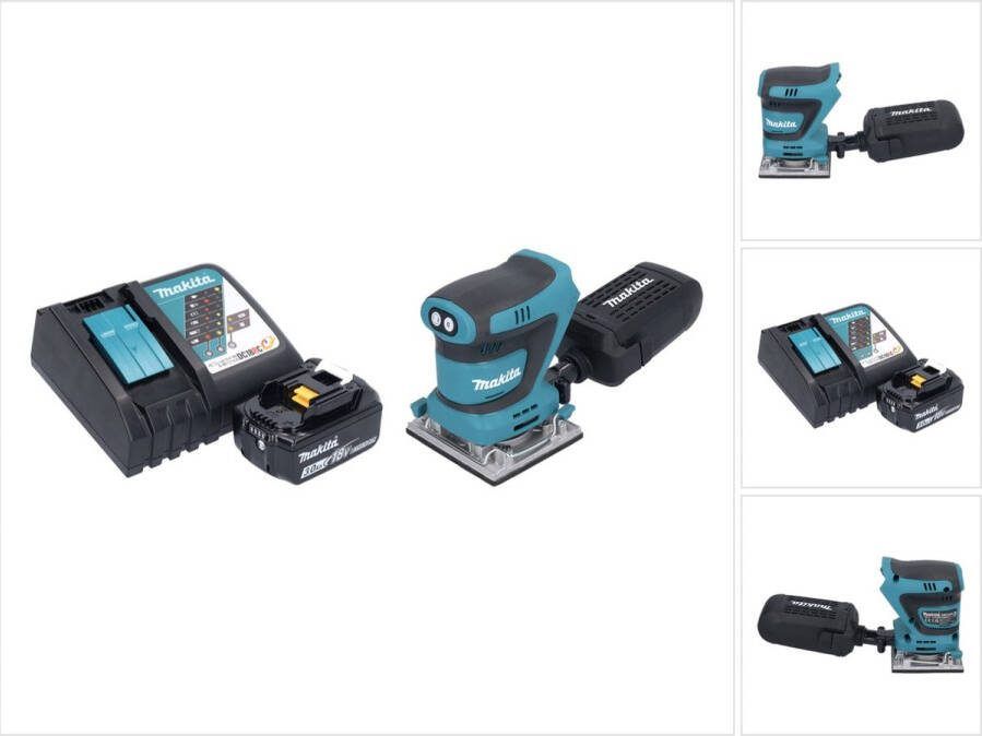 Makita DBO 484 RF1 accu vlakschuurmachine 18 V 112 x 102 mm + 1x accu 3.0 Ah + lader