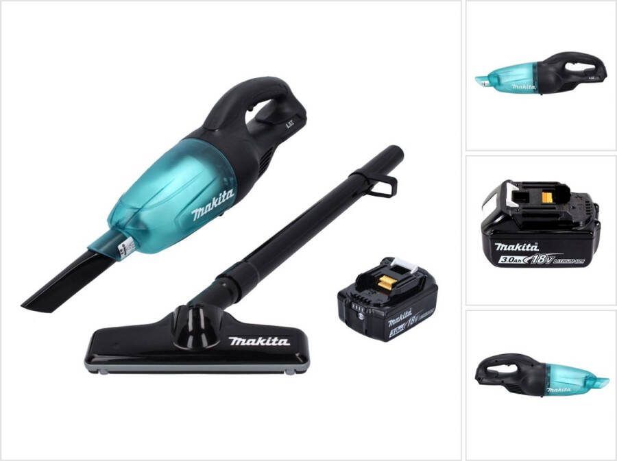 Makita DCL 180 F1 B accu stofzuiger 18 V zwart + 1x oplaadbare accu 3.0 Ah zonder oplader