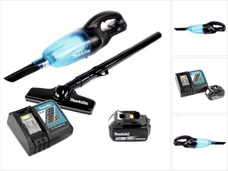 Makita DCL 180 RT1 B accu stofzuiger 18 V zwart + 1x oplaadbare accu 5.0 Ah + lader