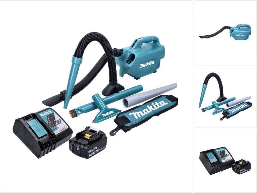 Makita DCL 184 RF1 snoerloze stofzuiger 18 V 54 mbar 0 5 l + 1x oplaadbare accu 3 0 Ah + lader