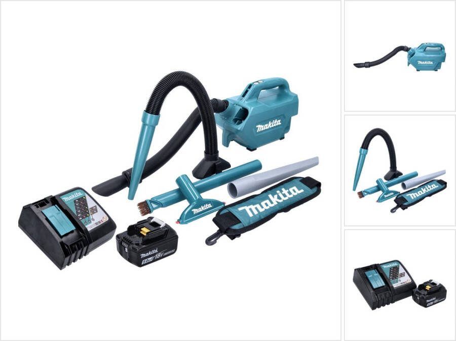 Makita DCL 184 RT1 accu stofzuiger 18 V 54 mbar 0 5 l + 1x oplaadbare accu 5 0 Ah + lader
