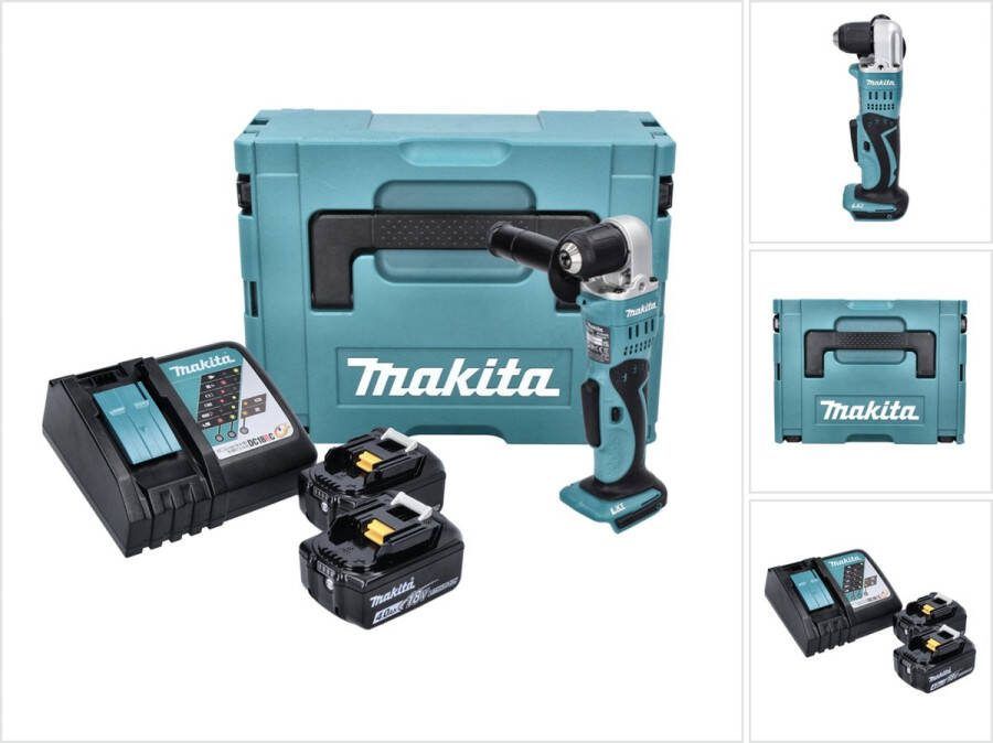 Makita DDA 351 RMJ accu haakse boormachine 18 V 13 5 Nm + 2x accu 4.0 Ah + lader + Makpac