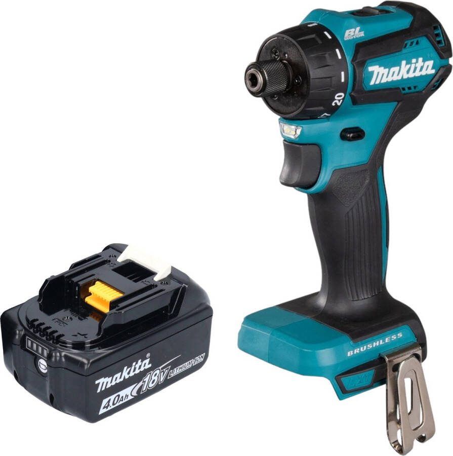 Makita DDF 083 M1 accuboormachine 18 V 40 Nm 1 4'' borstelloos + 1x oplaadbare accu 4.0 Ah zonder oplader