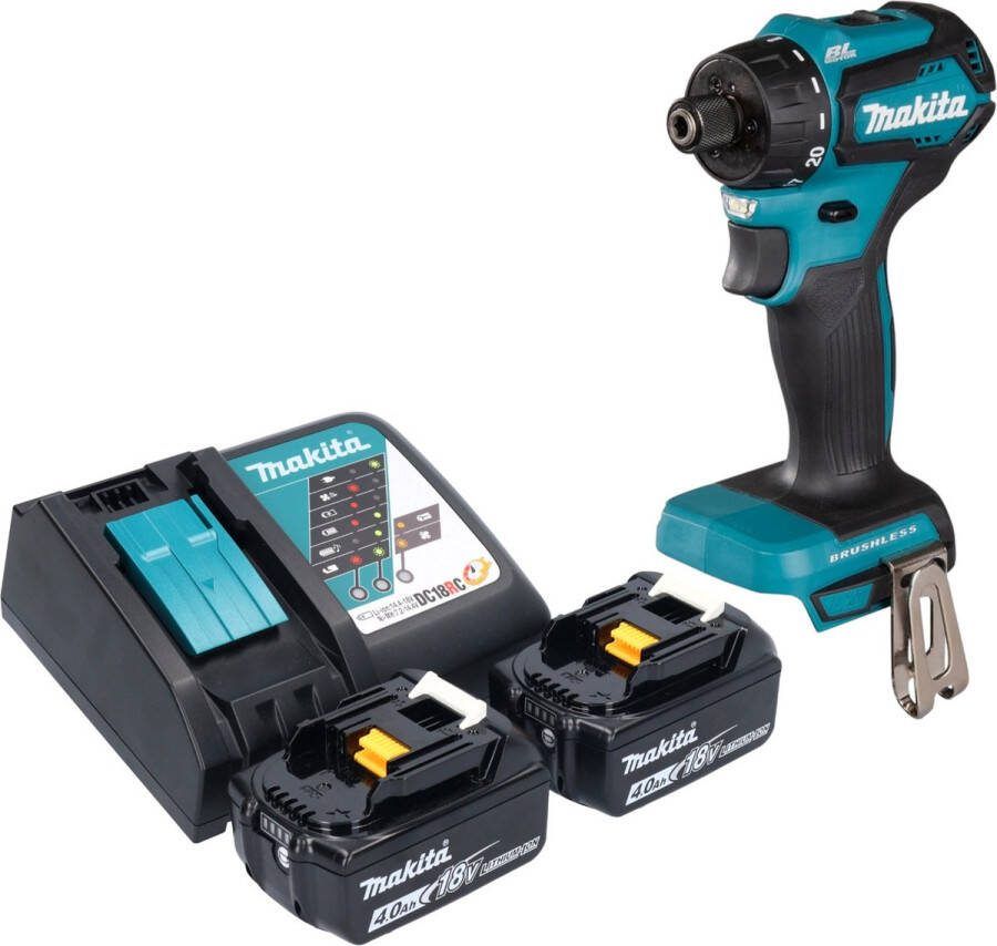 Makita DDF 083 RM accuboormachine 18 V 40 Nm 1 4'' borstelloos + 2x accu 4.0 Ah + lader