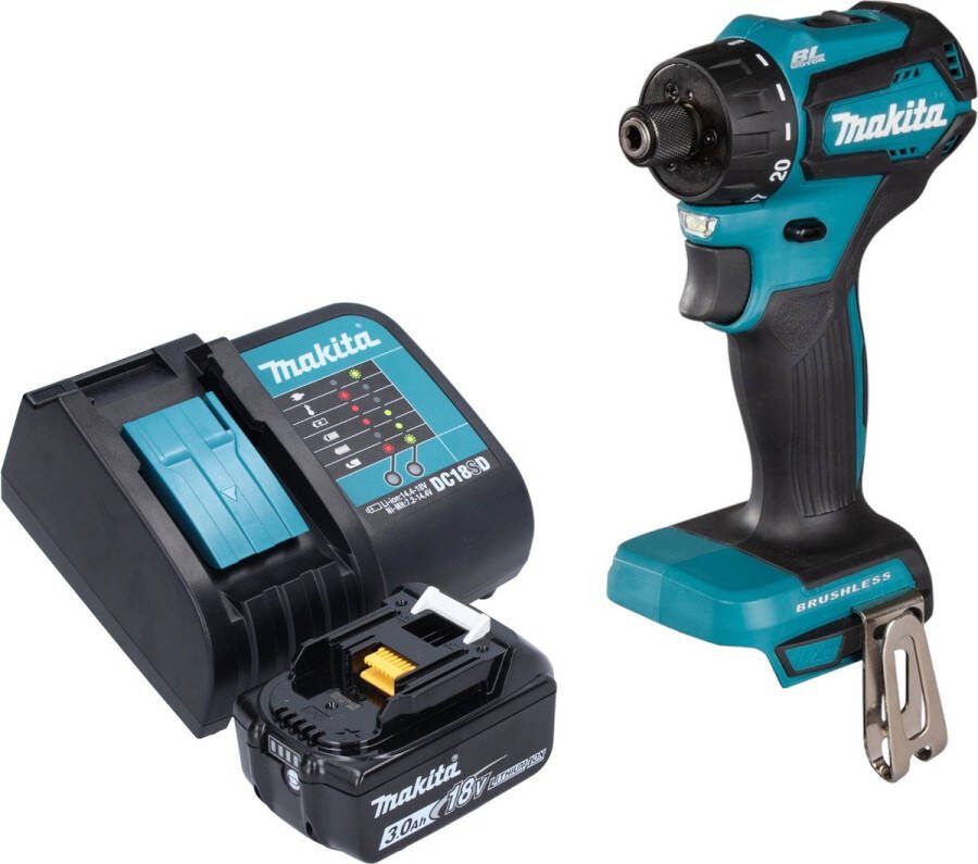 Makita DDF 083 SF1 accuboormachine 18 V 40 Nm 1 4'' borstelloos + 1x oplaadbare accu 3.0 Ah + lader