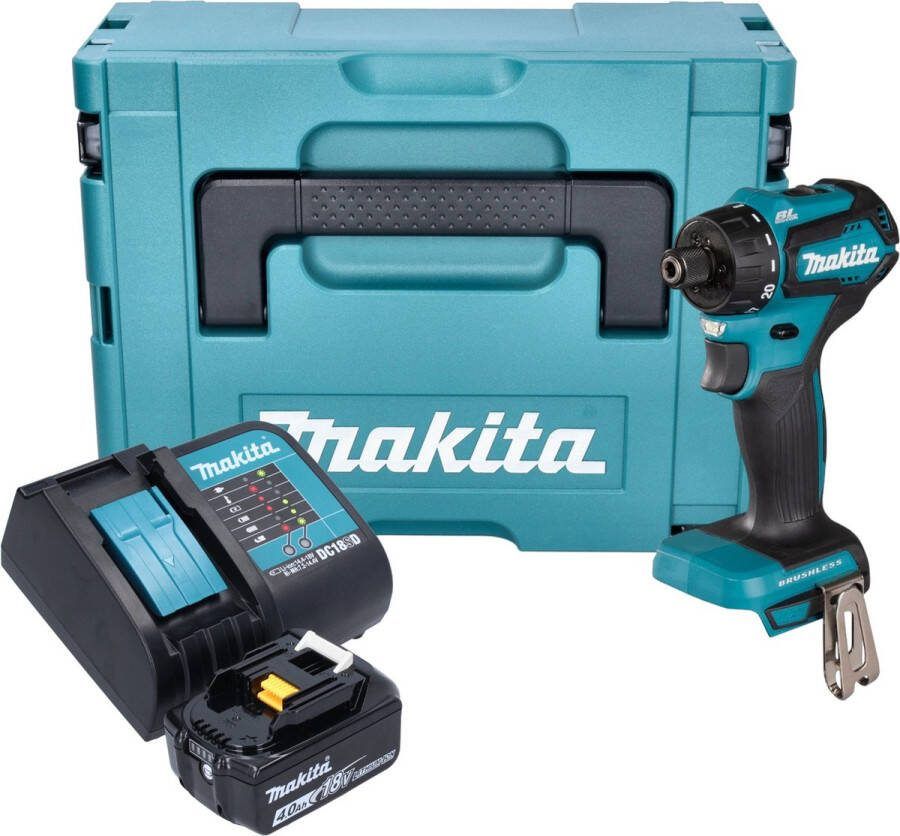 Makita DDF 083 SM1J Accuboormachine 18 V 40 Nm 1 4'' borstelloos + 1x oplaadbare accu 4.0 Ah + lader + Makpac