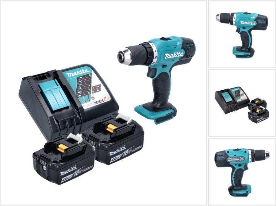 Makita DDF 453 RM accuboormachine 18 V 42 Nm + 2x accu 4.0 Ah + lader