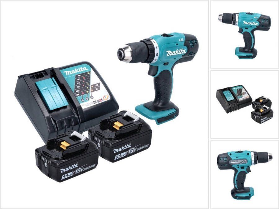 Makita DDF 453 RT accuboormachine 18 V 42 Nm + 2x accu 5.0 Ah + lader