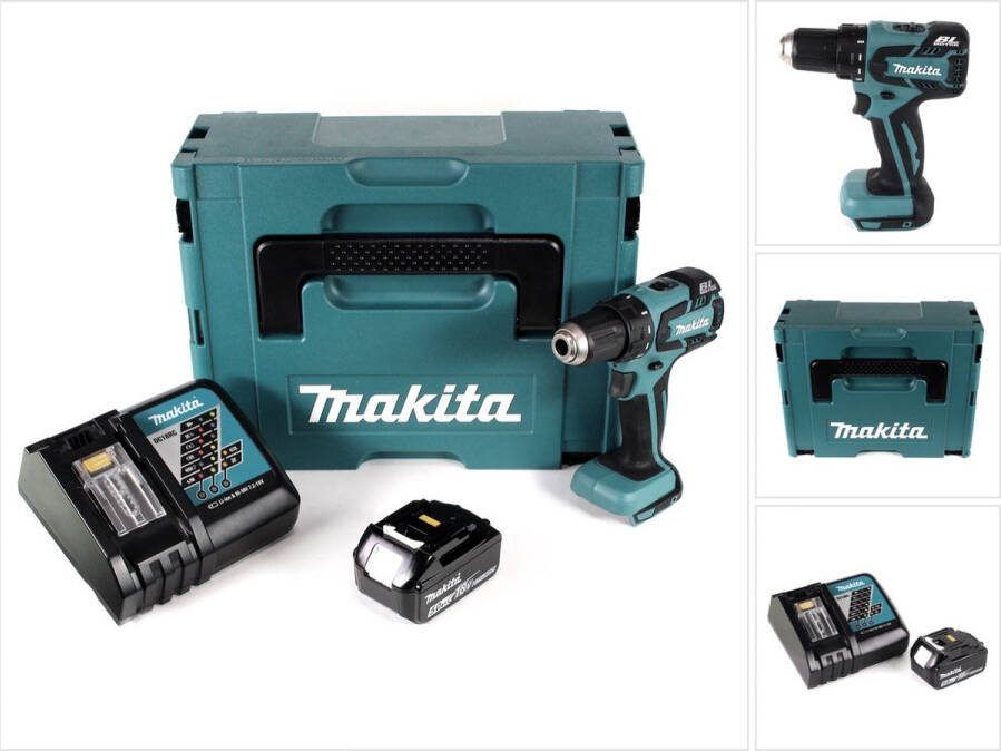 Makita DDF 459 RT1J accuboormachine 18V 45Nm in Makpac + 1x 5.0 Ah accu + lader