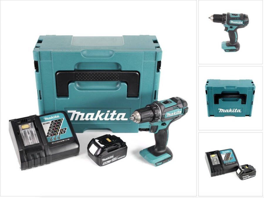Makita DDF 482 RT1J accuboormachine 18V 62Nm + 1x accu 5 0Ah + lader in Makpac 2