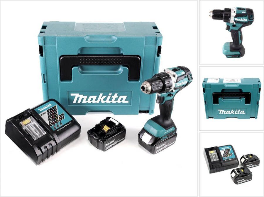 Makita DDF 484 RMJ 18 V accuboormachine borstelloos 54 Nm in Makpac met 2x 4.0 Ah accu en lader