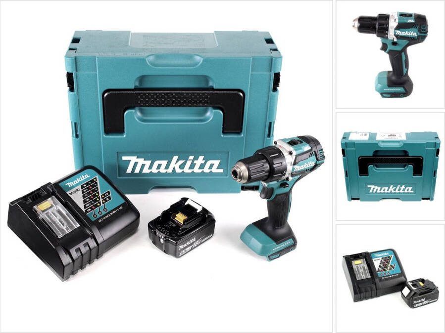 Makita DDF 484 RT1J Accuboormachine borstelloos 18V 54Nm + 1x accu 5 0Ah + lader in Makpac