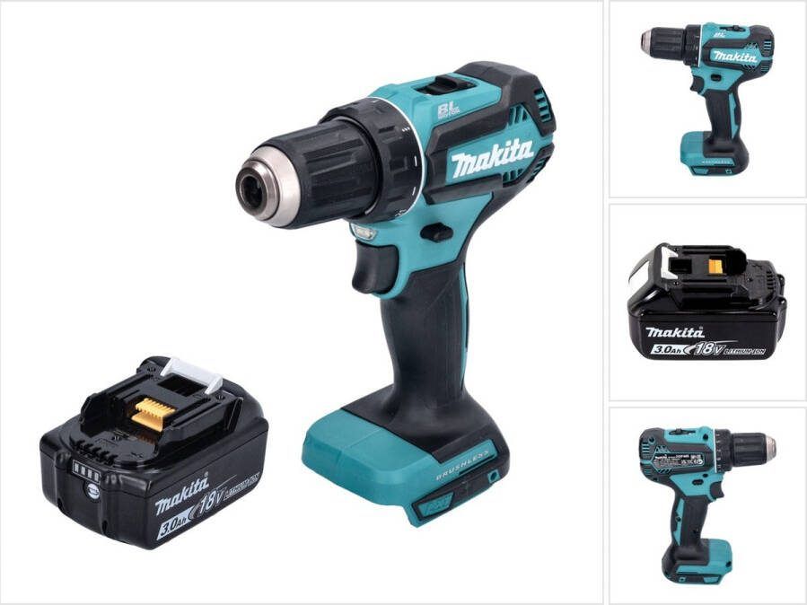 Makita DDF 485 F1 accuboormachine 18 V 50 Nm borstelloos + 1x oplaadbare accu 3.0 Ah zonder oplader