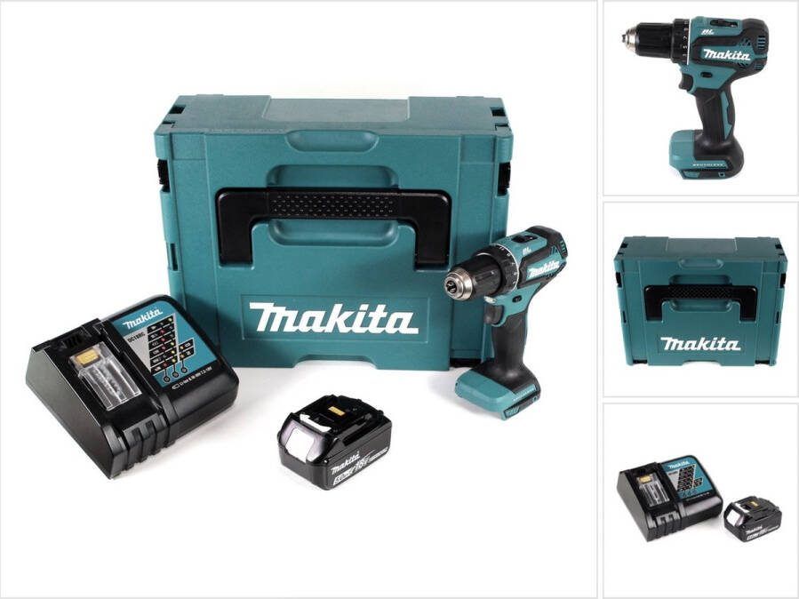 Makita DDF 485 RT1J accuboormachine 18V 50Nm in Makpac + 1x 5.0 Ah accu + lader