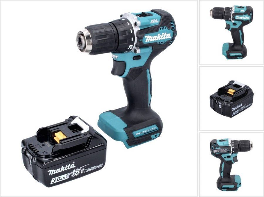 Makita DDF 487 F1 accuboormachine 18 V 40 Nm borstelloos + 1x oplaadbare accu 3.0 Ah zonder oplader