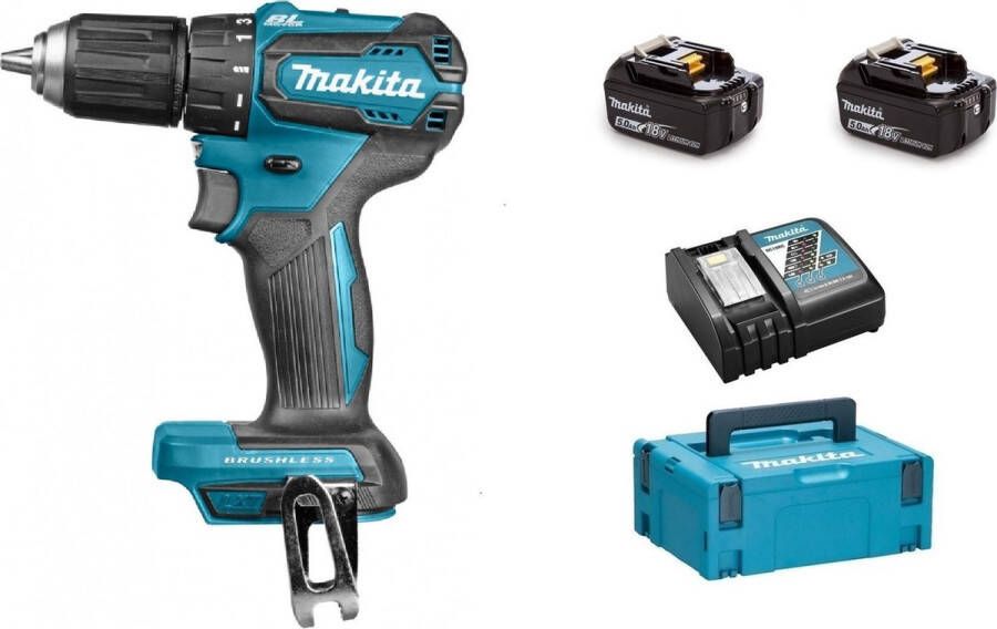 Makita DDF483RTJ 18V accu boor- en schroefmachine 2x 5.0Ah in Mbox