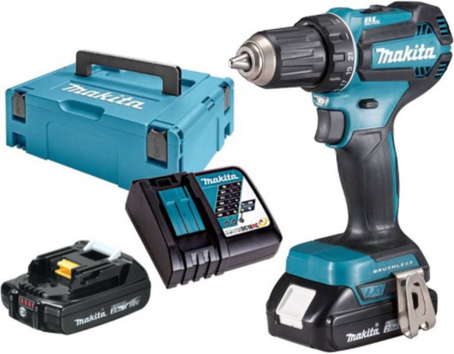 Makita DDF485RAJ | 18V | BOOR- EN SCHROEFMACHINE | SET | 2 0 AH ACCU (2 ST) | SNELLADER | M-BOX