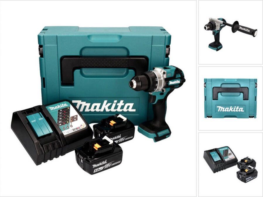 Makita DDF486RTJ 18V accu boor- en schroefmachine 2x 5.0Ah in Mbox