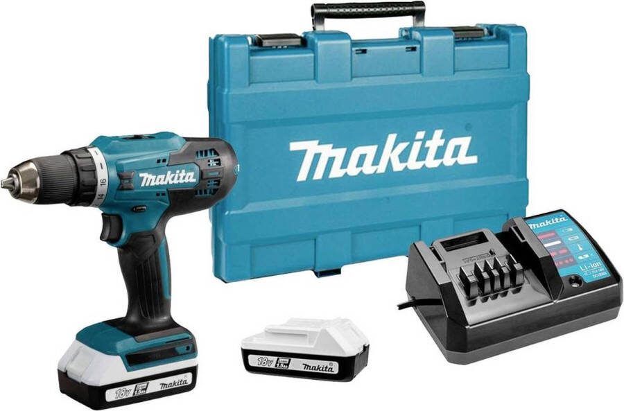 Makita DF488DWE 18V Li-Ion accu boor- schroefmachine set (2x 1.5Ah accu) in koffer 36x13mm