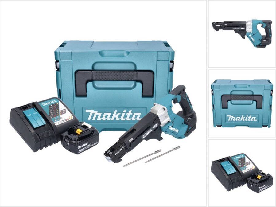 Makita DFR 551 RM1J accuschroevendraaier 18 V 25 55 mm borstelloos + 1x oplaadbare accu 4.0 Ah + lader + Makpac