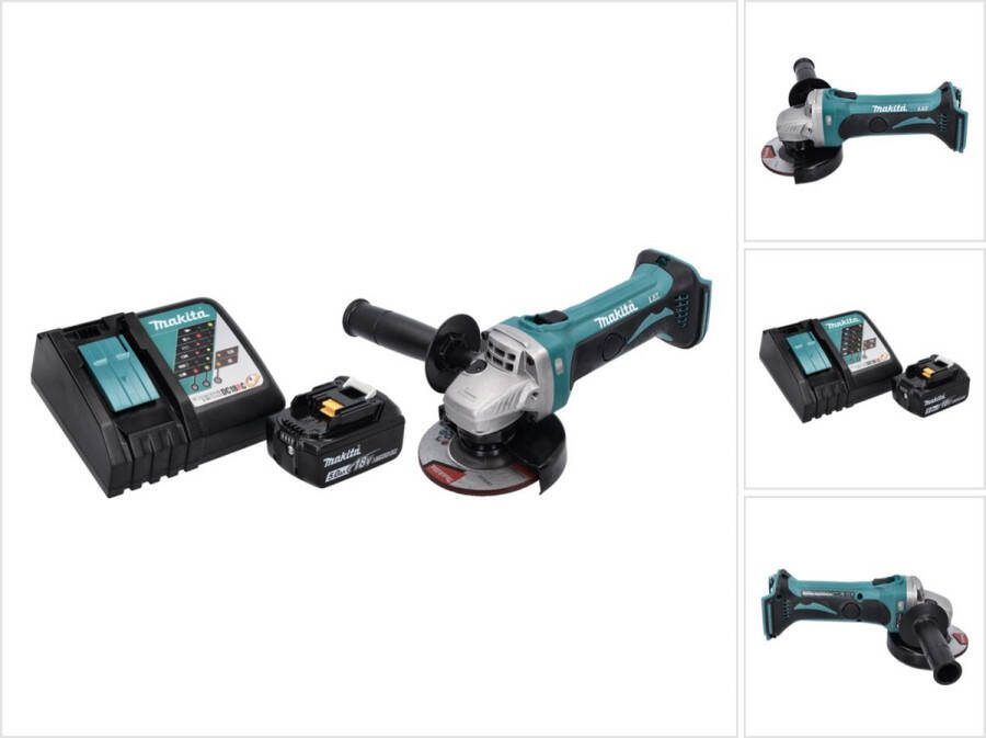 Makita DGA 452 RT1 accu haakse slijper 18 V 115 mm + 1x oplaadbare accu 5.0 Ah + lader
