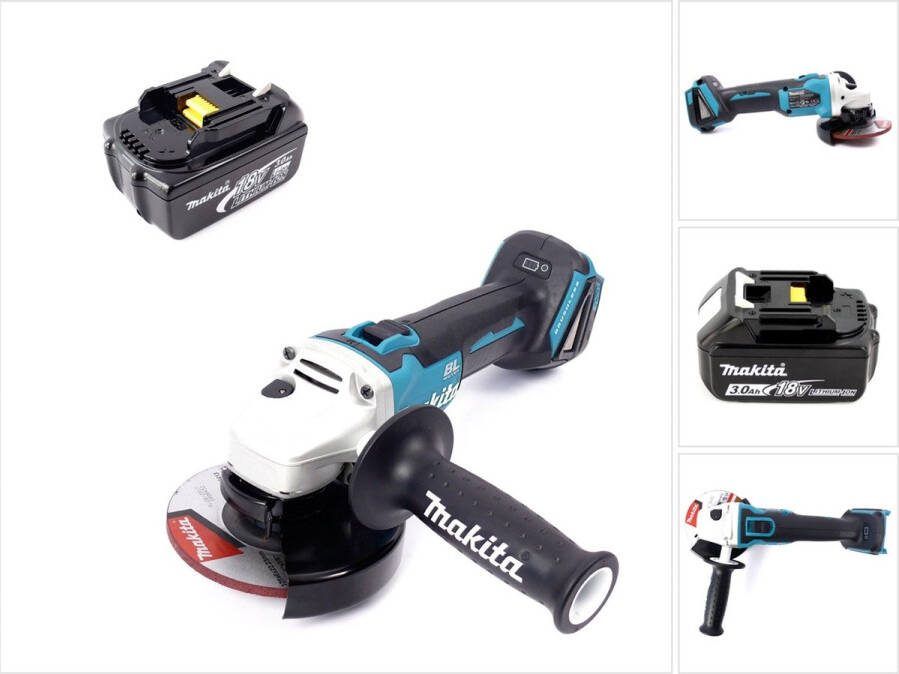 Makita DGA 504 F1 accu haakse slijper 18V 125mm borstelloos + 1x oplaadbare accu 3.0Ah zonder lader