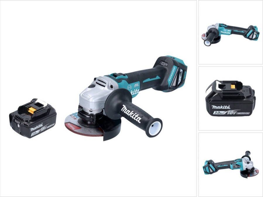 Makita DGA 513 F1 accu haakse slijper 18 V 125 mm borstelloos + 1x oplaadbare accu 3.0 Ah zonder lader
