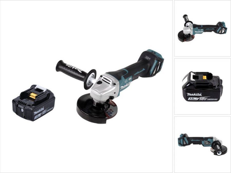 Makita DGA 517 F1 accu haakse slijper 18 V 125 mm borstelloos + 1x oplaadbare accu 3.0 Ah zonder lader