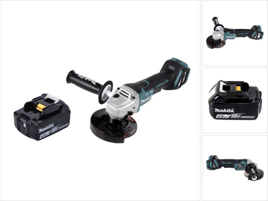 Makita DGA 517 M1 accu haakse slijper 18 V 125 mm borstelloos + 1x accu 4.0 Ah zonder lader