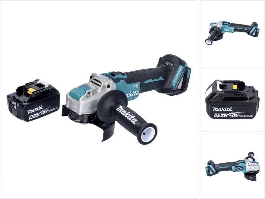 Makita DGA 521 M1X1 Snoerloze haakse slijper 18 V 125 mm X-LOCK Brushless + 1x accu 4.0 Ah zonder lader
