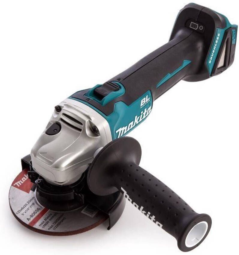 Makita DGA506Z 18V Li-Ion Accu haakse slijper body 125mm koolborstelloos softstart Losse Body (geleverd zonder accu en lader)