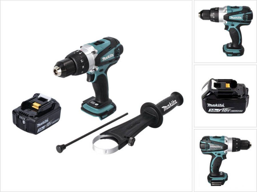 Makita DHP 458 F1 accu klopboormachine 18 V 91 Nm + 1x oplaadbare accu 3.0 Ah zonder oplader