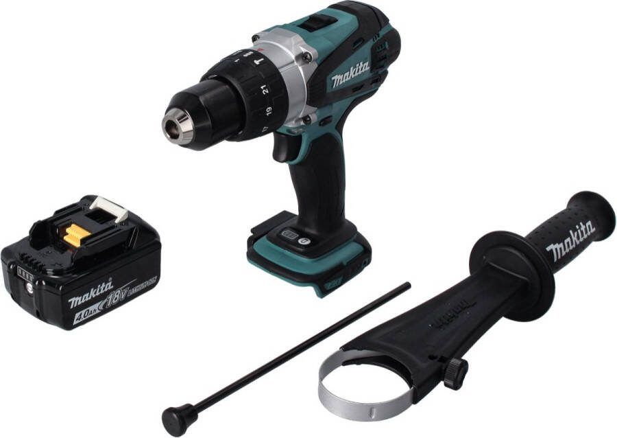 Makita DHP 458 M1 accu klopboormachine 18 V 91 Nm + 1x oplaadbare accu 4.0 Ah zonder oplader