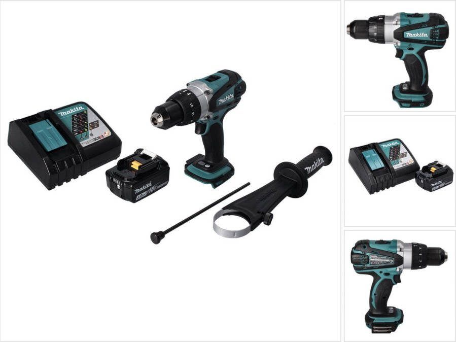 Makita DHP 458 RM1 accu klopboormachine 18 V 91 Nm + 1x oplaadbare accu 4.0 Ah + lader