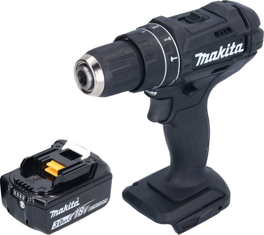 Makita DHP 482 F1B accu klopboormachine 18 V 62 Nm zwart + 1x oplaadbare accu 3.0 Ah zonder oplader