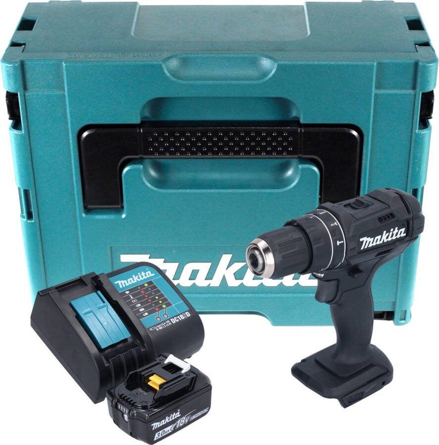Makita DHP 482 SF1JB Accu klopboormachine 18 V 62 Nm Zwart + 1x oplaadbare accu 3.0 Ah + lader + Makpac