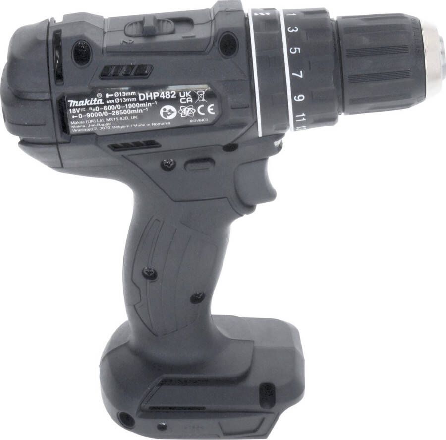 Makita DHP 482 ZB Accu Klopboormachine 18 V 62 Nm Zwart Solo zonder accu zonder oplader