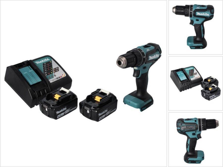 Makita DHP 485 RM accu klopboormachine 18 V 50 Nm borstelloos + 2x accu 4.0 Ah + lader
