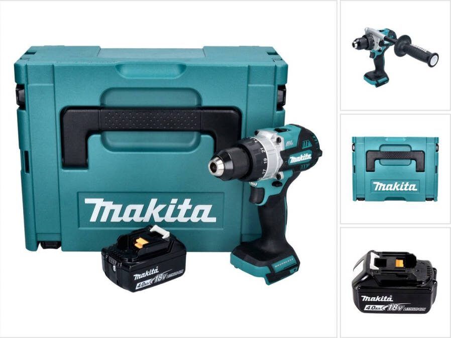 Makita DHP 486 M1J accu klopboormachine 18 V 130 Nm borstelloos + 1x accu 4.0 Ah + Makpac zonder lader