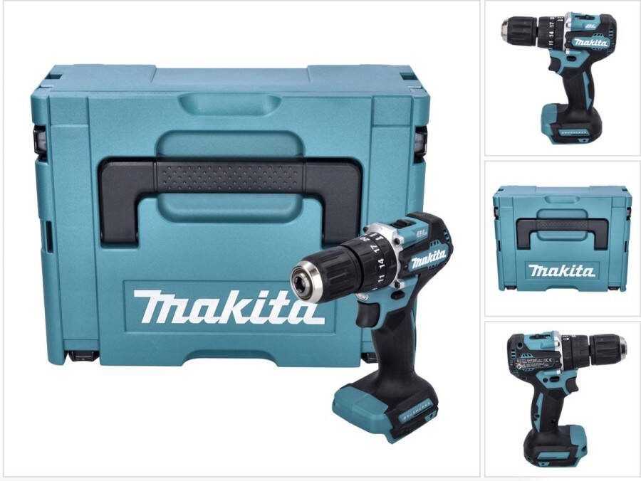 Makita DHP 487 ZJ accu klopboormachine 18 V 40 Nm borstelloos + Makpac zonder accu zonder lader