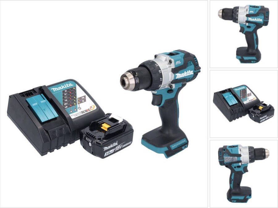 Makita DHP 489 RF1 accu klopboormachine 18 V 73 Nm borstelloos + 1x oplaadbare accu 3.0 Ah + lader