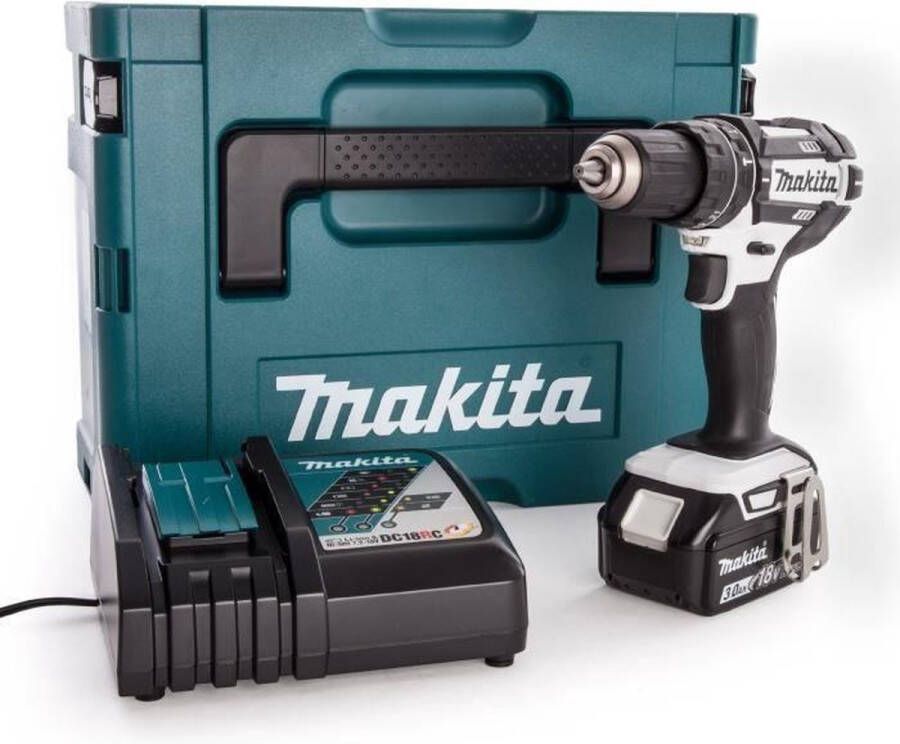 Makita DHP482RFWJ1 18V li-Ion (klop)boor- schroefmachine in Mbox 1x 3Ah accu