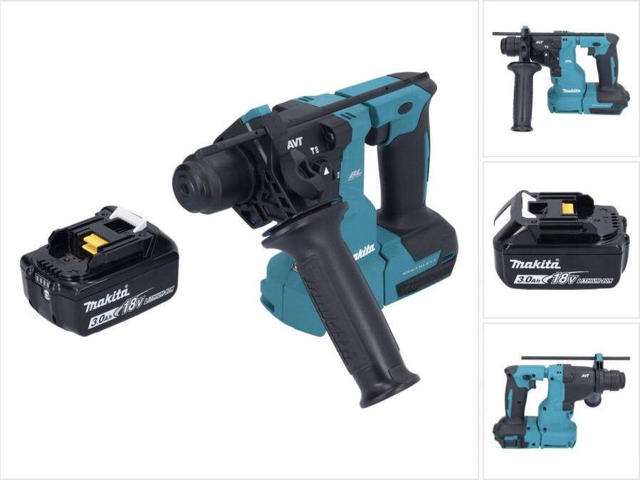 Makita DHR 183 F1 accu boormachine 18 V 1.7 J SDS plus Brushless + 1x oplaadbare accu 3.0 Ah zonder oplader