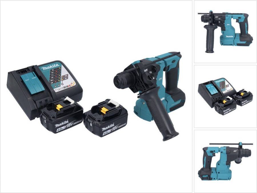 Makita DHR 183 RM accu boormachine 18 V 1.7 J SDS plus Brushless + 2x accu 4.0 Ah + lader