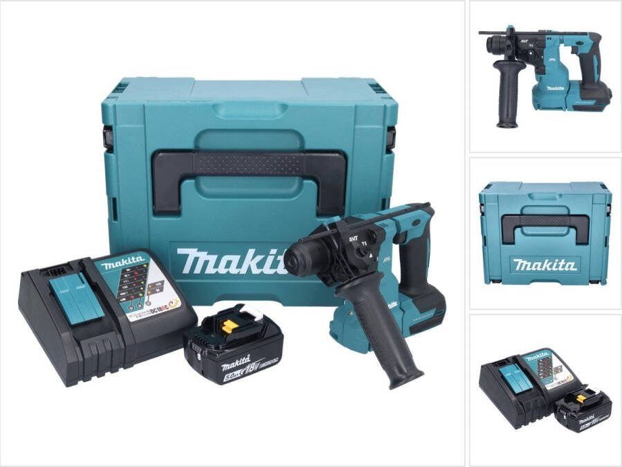 Makita DHR 183 RT1J accu boormachine 18 V 1.7 J SDS plus Brushless + 1x oplaadbare accu 5.0 Ah + lader + Makpac