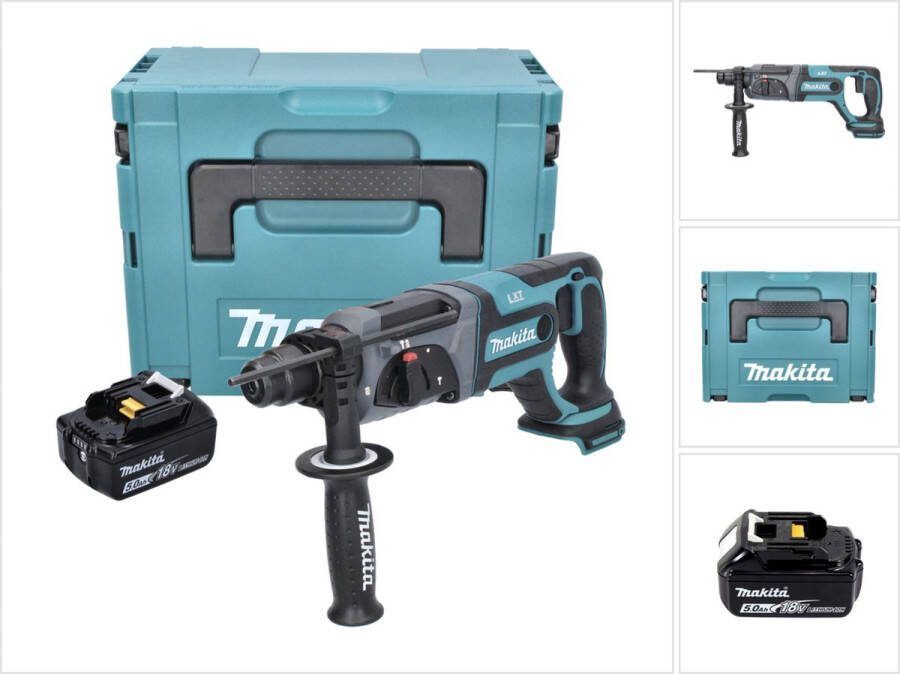 Makita DHR 241 T1J accu boormachine 18 V 2.0 J SDS plus + 1x oplaadbare accu 5.0 Ah + Makpac zonder oplader