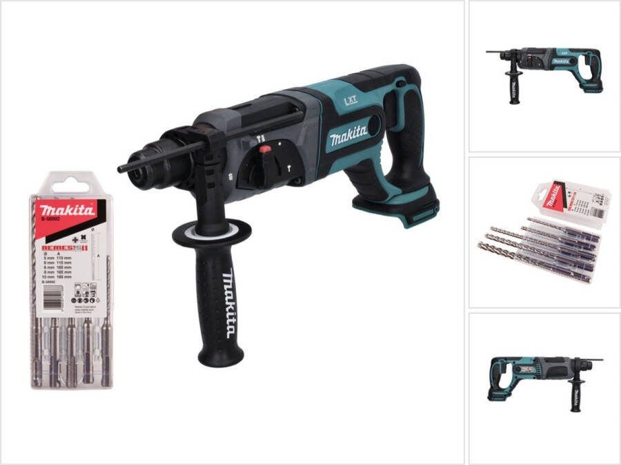 Makita DHR 241 Z accu boormachine 18 V 2.0 J SDS plus + 5-delige boren set zonder accu zonder oplader