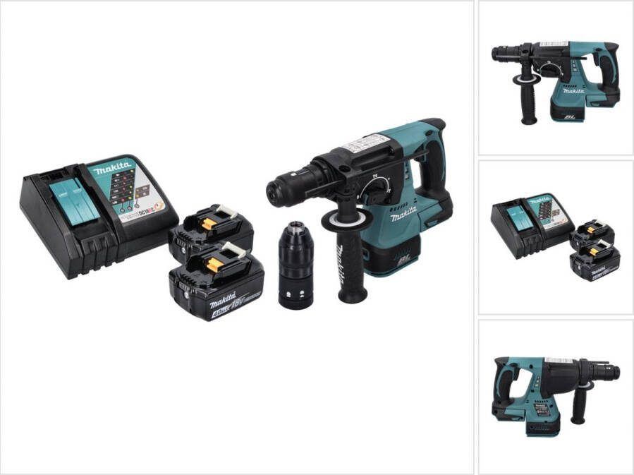 Makita DHR 243 RM accu boormachine 18 V SDS plus Brushless + 2x accu 4.0 Ah + lader