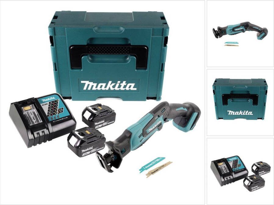 Makita DJR 183 RFJ Reciprozaag 18V + 2x accu 3.0Ah + lader + Makpac
