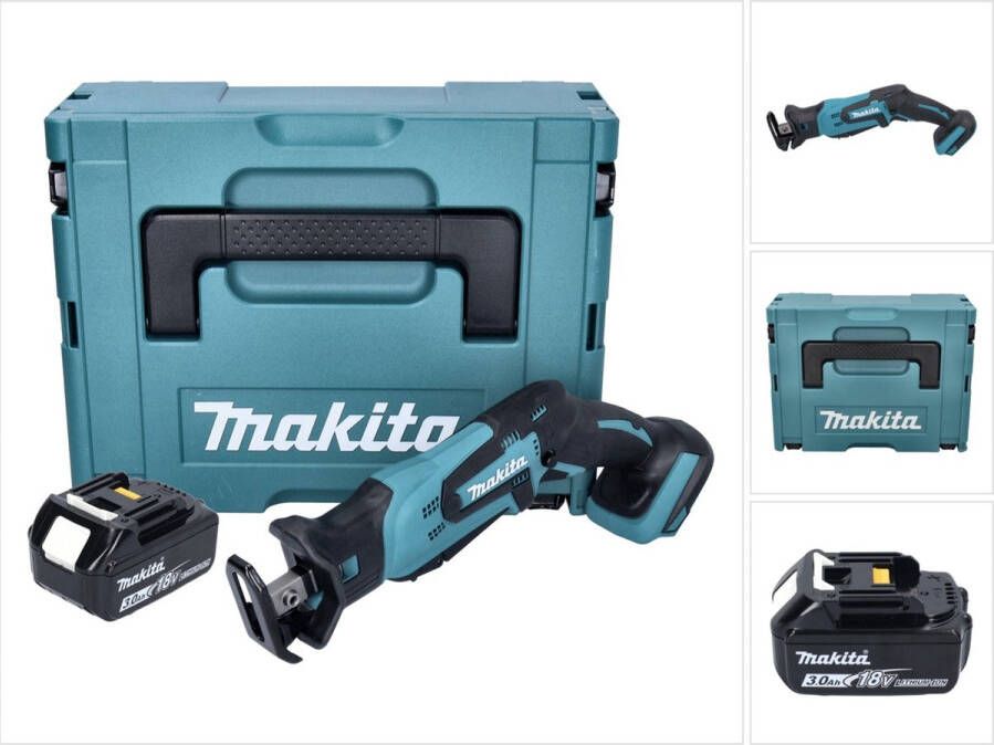 Makita DJR 185 F1J accu reciprozaag 18 V + 1x accu 3.0 Ah + Makpac zonder oplader